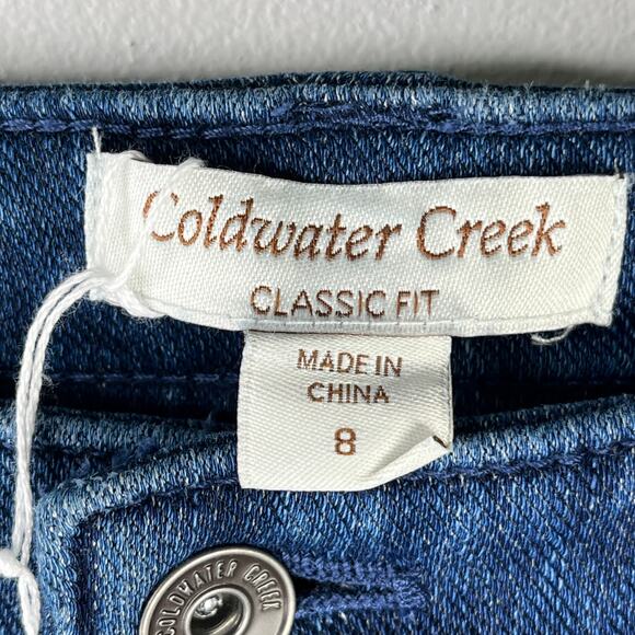 Coldwater Creek Classic Fit Jeans Stretchy High Rise Denim Size 8 Dark Wash - Picture 6 of 9
